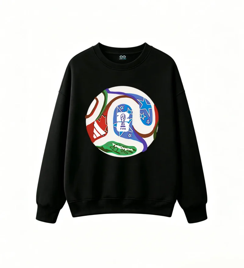 Sudadera Cuello Redondo Algodón Estampada Mundial Fútbol Diseño Deportivo 2026