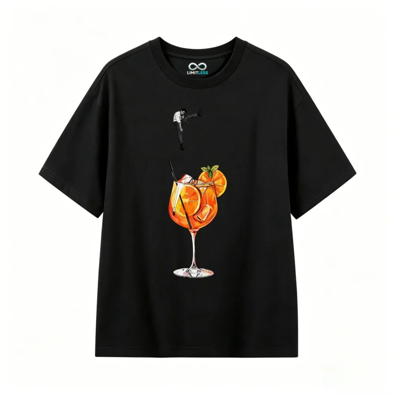 Remera Algodón Estampado Cóctel Naranja Verano Casual Premium