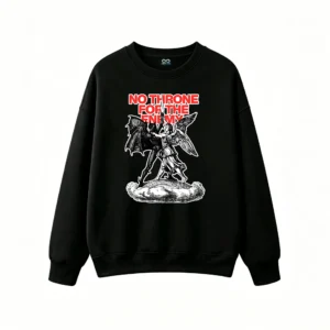 Sudadera Cuello Redondo Algodón Estampada No Throne Rock Urbano Oversize