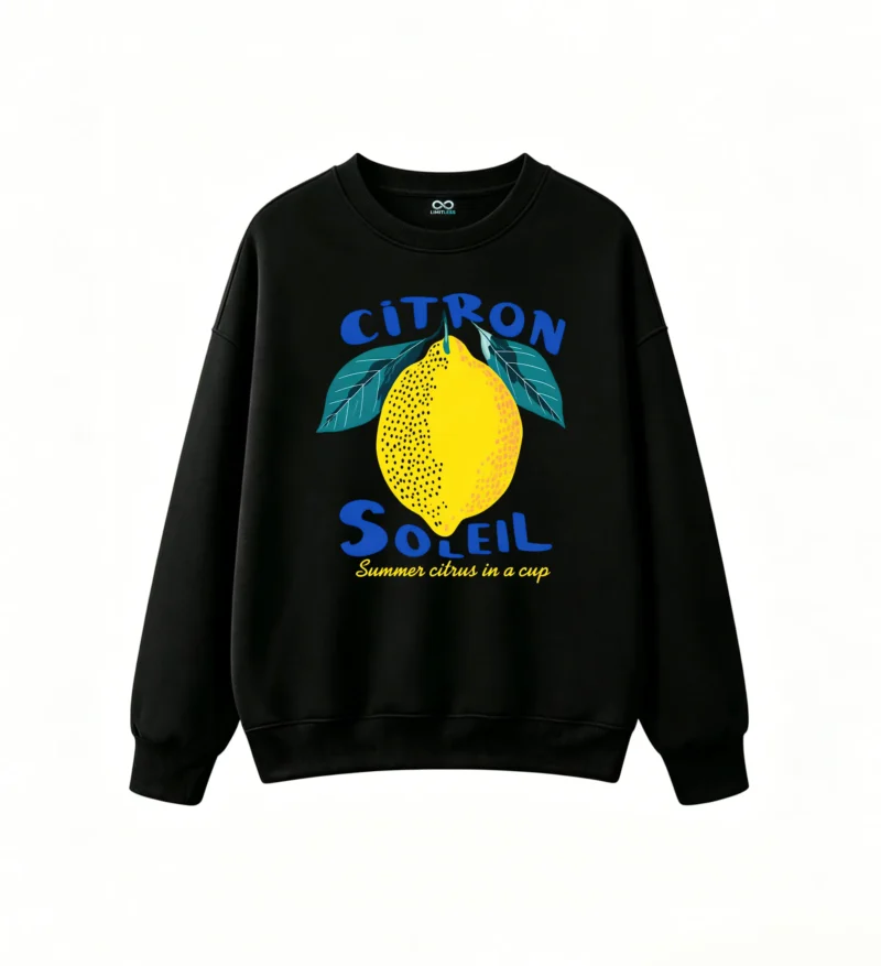 Sudadera Cuello Redondo Algodón Estampada Limón Citron Soleil Verano Casual