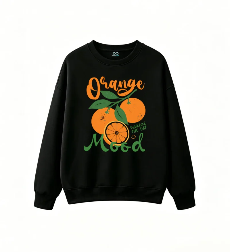 主图_1 Sudadera Cuello Redondo Algodón Estampado Naranjas Diseño Vintage Verano