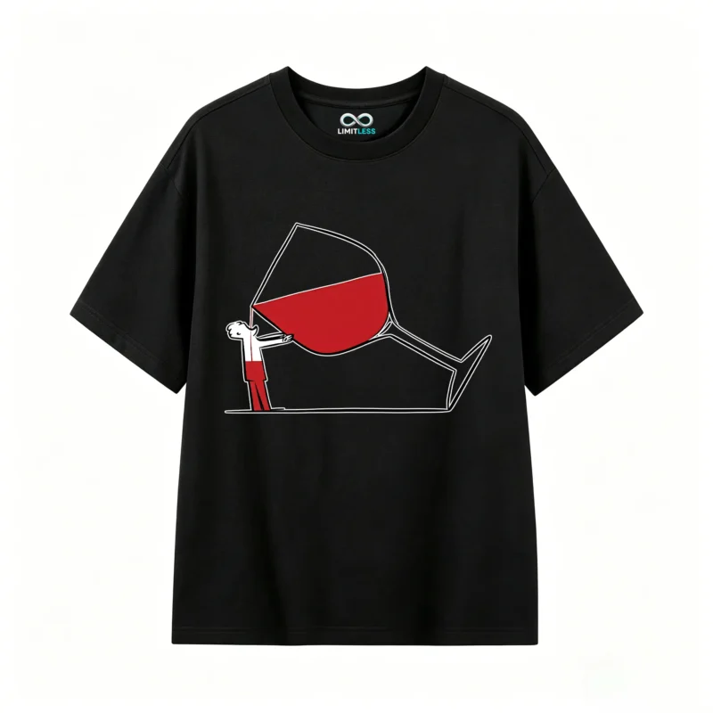 主图_1 Remera Algodón Premium Estampada Diseño Vino Minimalista