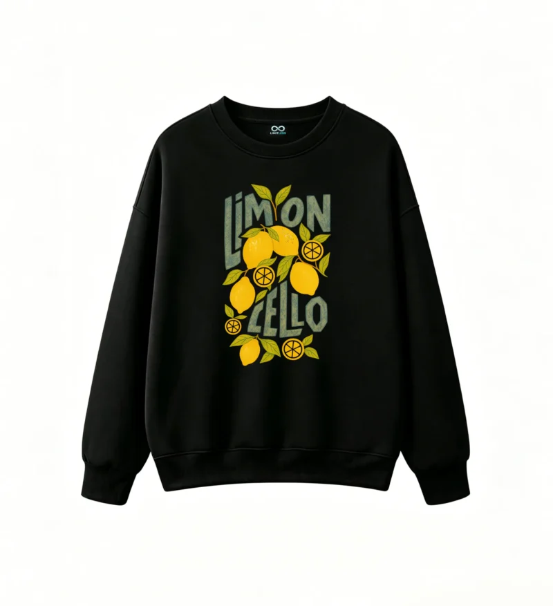 主图_1 Sudadera Cuello Redondo Algodón Estampado Limoncello Diseño Vintage Casual