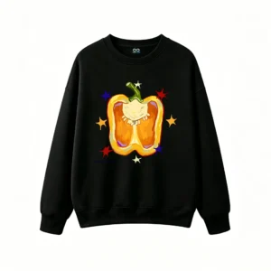 主图_1 Sudadera Cuello Redondo Algodón Estampado Morrón Amarillo Artístico Premium