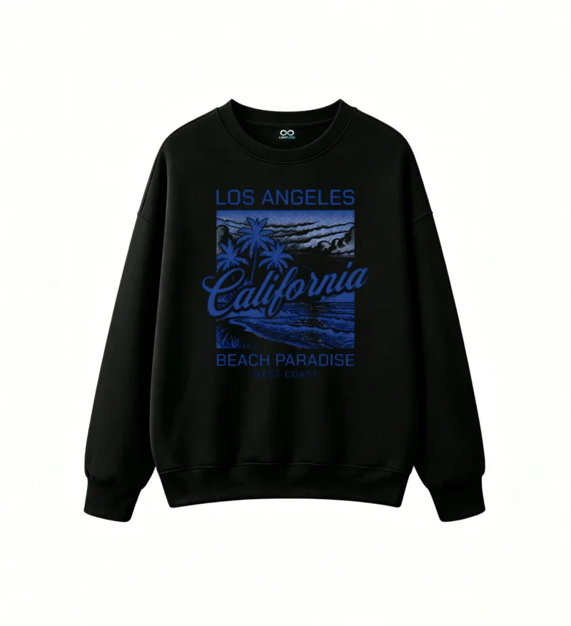 Sudadera Cuello Redondo Algodón Estampa California Playa Verano Casual Moda