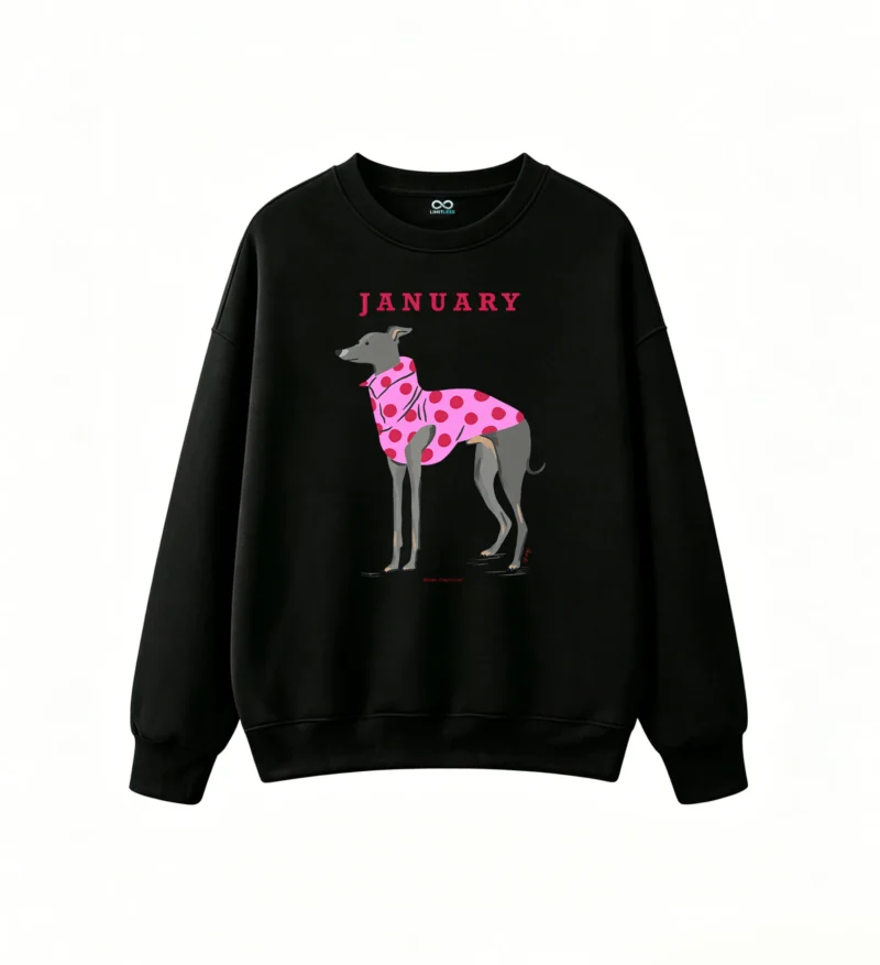 Sudadera Cuello Redondo Algodón Estampa Galgo Lunares Casual Premium