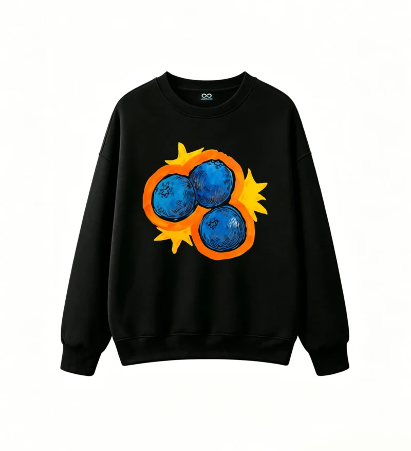 Sudadera Cuello Redondo Algodón Estampado Arándanos Arte Pop Casual Verano