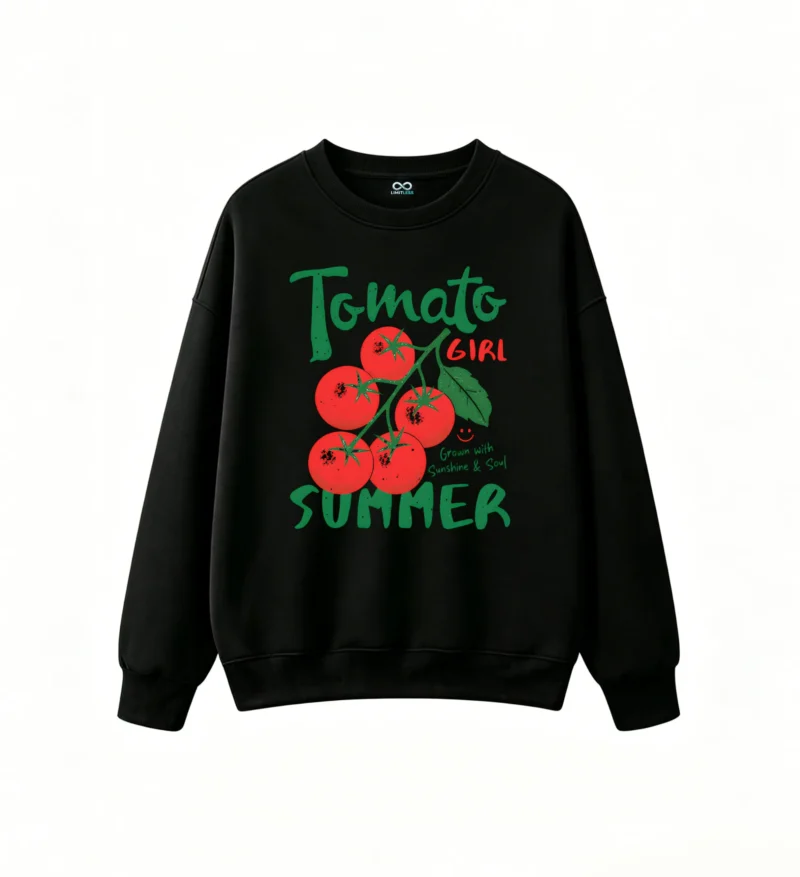 Sudadera Cuello Redondo Algodón Estampado Tomate Diseño Verano Casual Moda