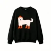 主图_1 Sudadera Cuello Redondo Algodón Estampado Perro Cowboy Diseño Oversize Tendencia