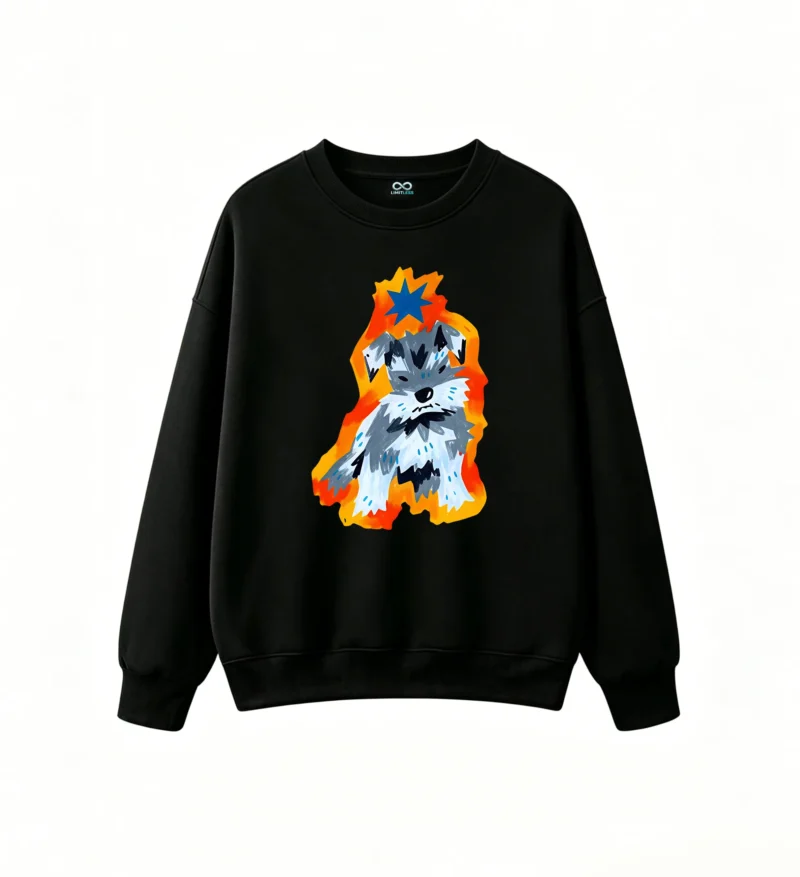 主图_1 Sudadera Cuello Redondo Algodón Estampado Schnauzer Arte Urbano Premium