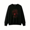 Sudadera Cuello Redondo Algodón Estampado Árbol Rojo Diseño Abstracto Premium