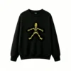 主图_1 Sudadera Cuello Redondo Algodón Estampado Esqueleto Amarillo Urbano Calidad