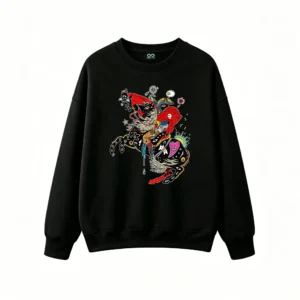 Sudadera Cuello Redondo Algodón Estampado Napoleón Arte Psicodélico Premium