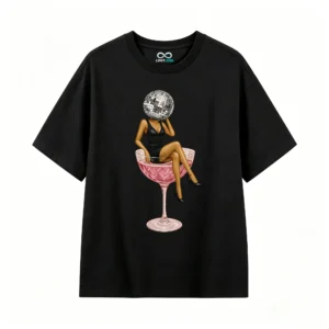 主图_1 Remera Algodón Estampa Bola Disco Coctel Fiesta Noche Urbano