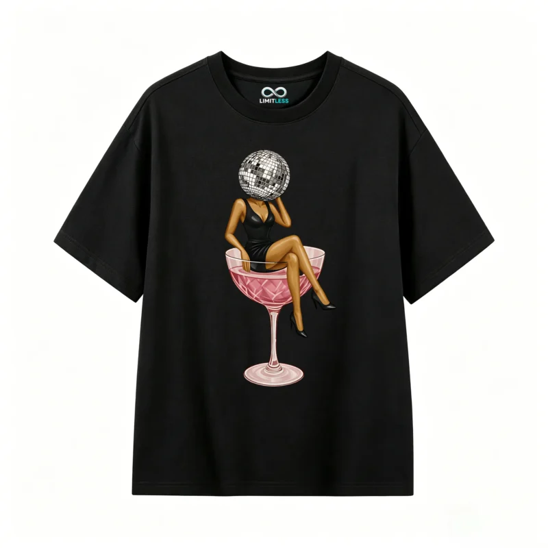 主图_1 Remera Algodón Estampa Bola Disco Coctel Fiesta Noche Urbano