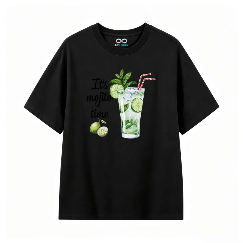 主图_1 Remera Algodón Estampado Mojito Trago Verano Fresco Trendy