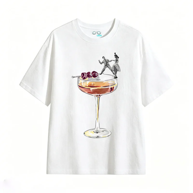 主图_2 Remera Algodón Estampado Cóctel Retro Diseño Vintage Premium