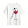 Remera Algodón Estampa Copa Vino Tinto Diseño Original Premium