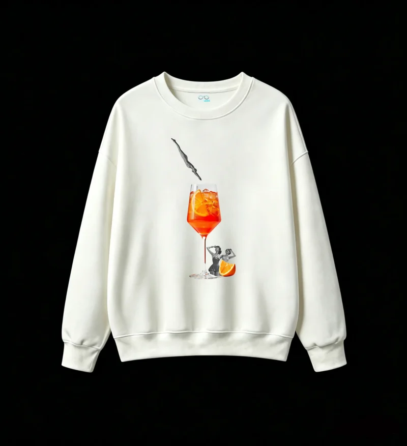 Buzo Cuello Redondo Algodón Estampado Spritz Verano Diseño Minimalista
