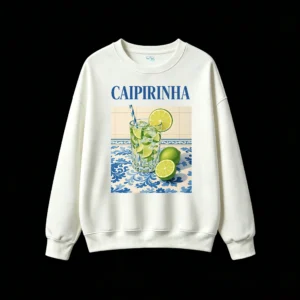 Buzo Cuello Redondo Algodón Estampada Caipirinha Brasil Diseño Vintage Premium