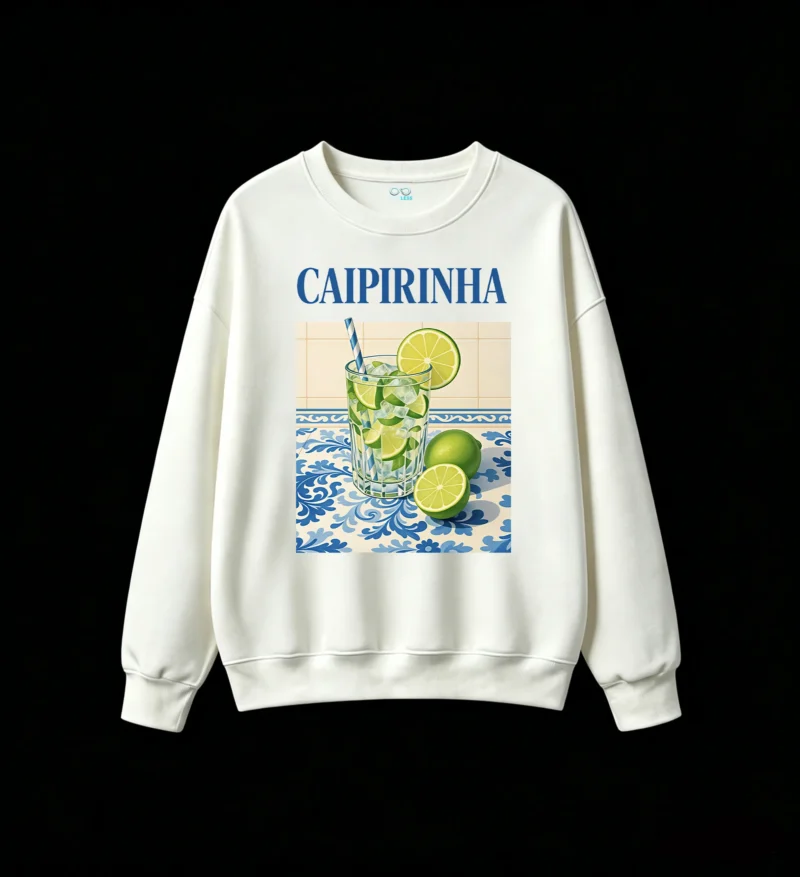 主图_2 Buzo Cuello Redondo Algodón Estampada Caipirinha Brasil Diseño Vintage Premium