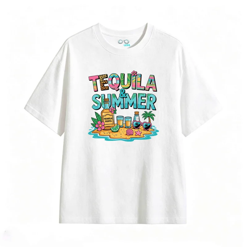 主图_2 Remera Algodón Estampada Tequila Summer Playa Full Color