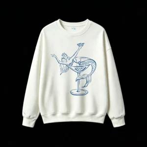 主图_2 Buzo Cuello Redondo Algodón Estampada Sirena Copa Diseño Casual Premium