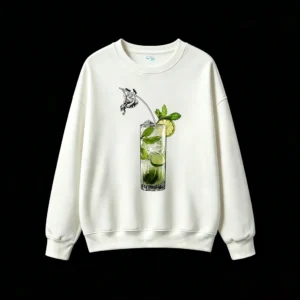 主图_2 Buzo Cuello Redondo Algodón Estampado Mojito Trago Diseño Verano Premium