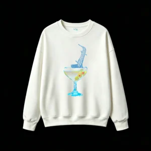 主图_2 Buzo Cuello Redondo Algodón Estampado Martini Cocodrilo Casual Premium