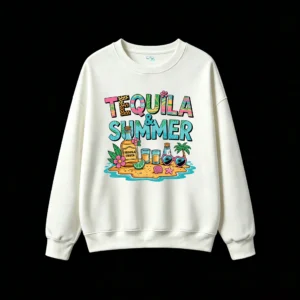 主图_2 Buzo Cuello Redondo Algodón Estampada Tequila Summer Playa Relax Casual