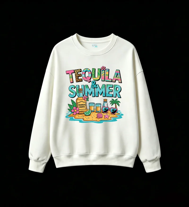 主图_2 Buzo Cuello Redondo Algodón Estampada Tequila Summer Playa Relax Casual
