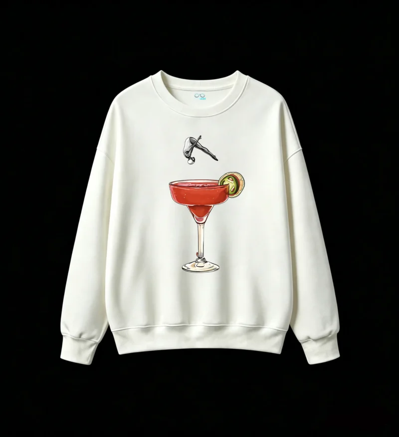 主图_2 Buzo Cuello Redondo Algodón Estampado Cóctel Margarita Diseño Verano Premium