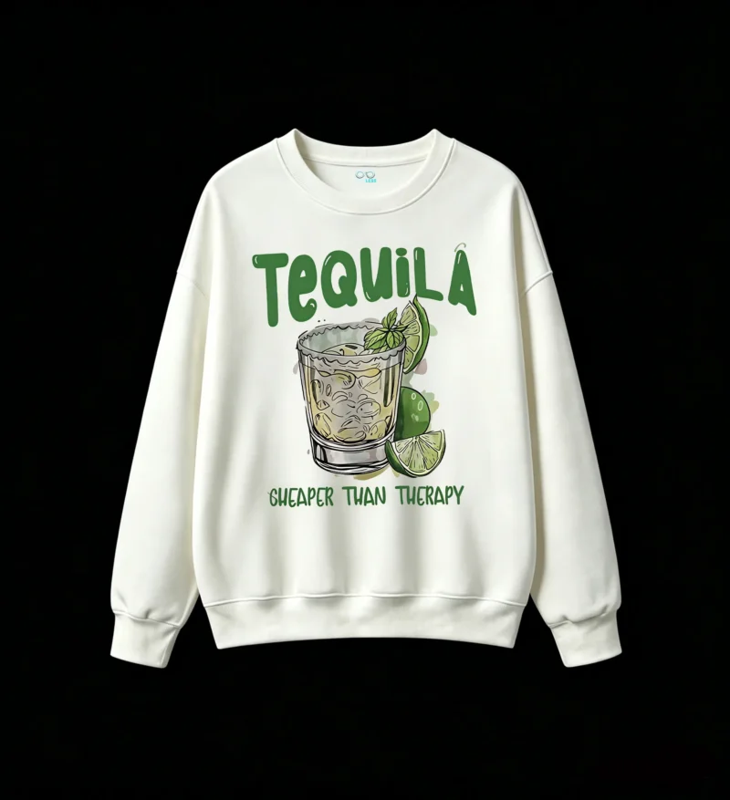 Buzo Cuello Redondo Algodón Estampado Tequila Frase Divertida Casual Premium