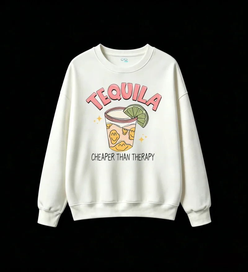 主图_2 Buzo Cuello Redondo Algodón Estampada Tequila Smile Vintage Oversize