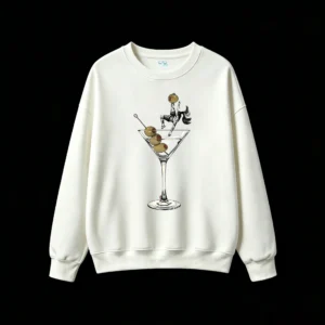 主图_2 Buzo Cuello Redondo Algodón Estampado Martini Aceitunas Diseño Original