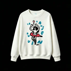 主图_2 Buzo Cuello Redondo Algodón Estampado Vino Arte Diseño Casual Premium