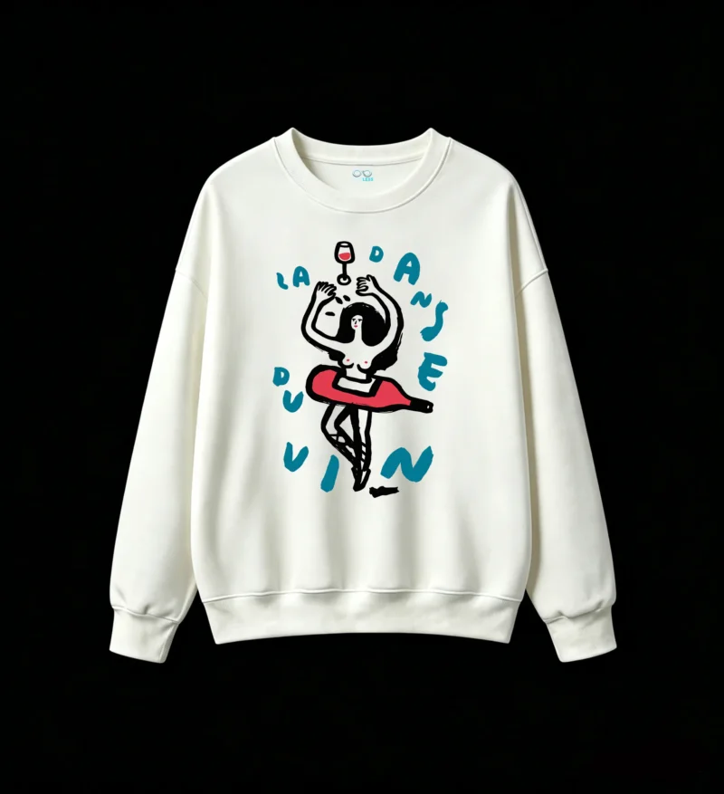 主图_2 Buzo Cuello Redondo Algodón Estampado Vino Arte Diseño Casual Premium