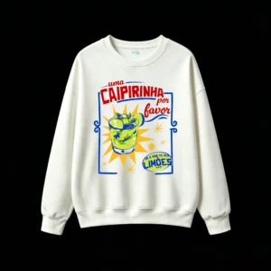 主图_2 Buzo Cuello Redondo Algodón Estampada Caipirinha Verano Casual Premium