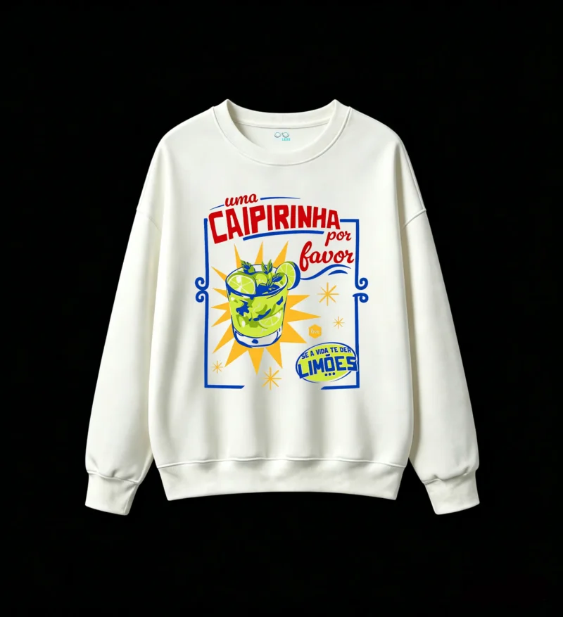 Buzo Cuello Redondo Algodón Estampada Caipirinha Verano Casual Premium