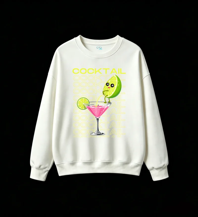 Buzo Cuello Redondo Algodón Estampado Cocktail Lima Drink Verano Casual