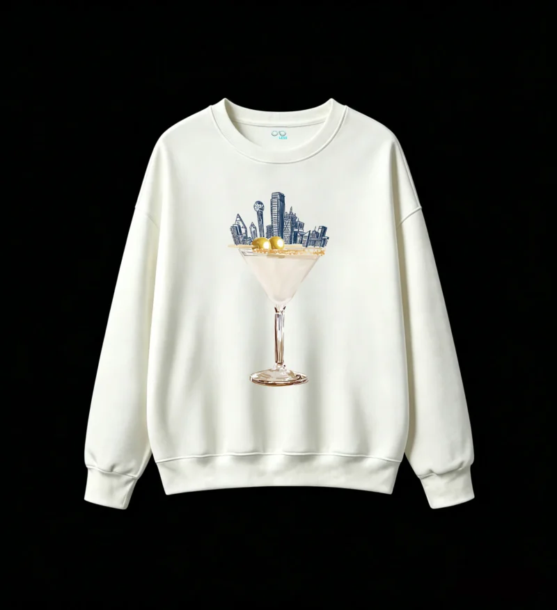 Buzo Cuello Redondo Algodón Martini Ciudad Estampado Casual Calidad Premium