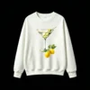 Buzo Cuello Redondo Algodón Estampado Cóctel Martini Limón Diseño Casual
