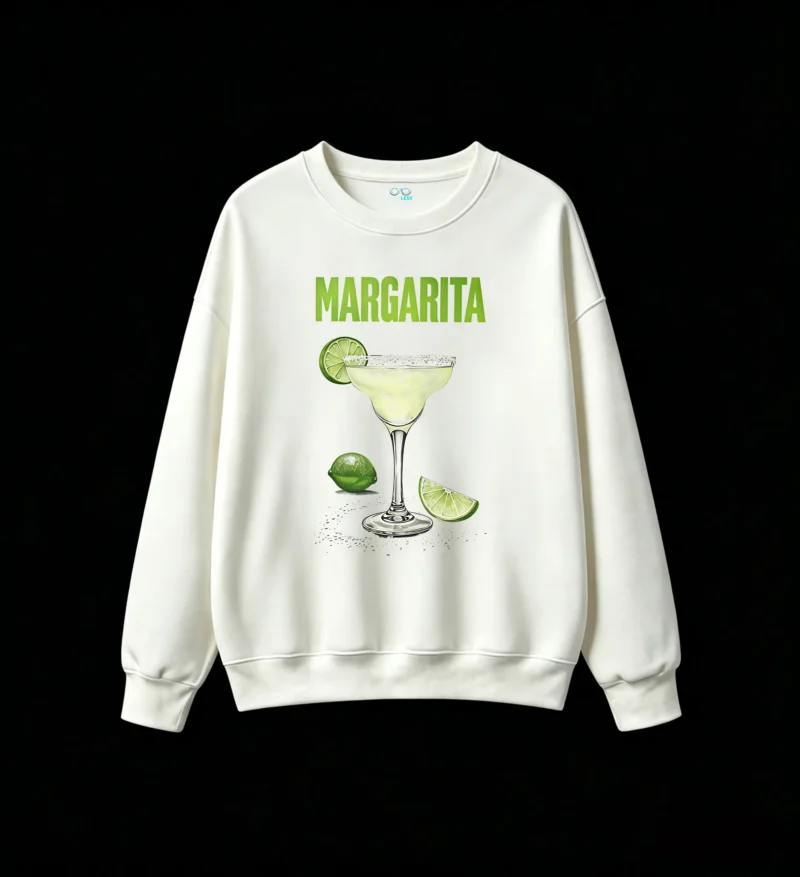 Buzo Cuello Redondo Algodón Estampa Margarita Cóctel Trago Verano Premium