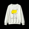 主图_2 Buzo Cuello Redondo Algodón Estampada Copa Vino Arte Minimalista Premium