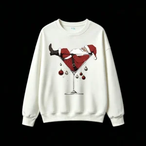 主图_2 Buzo Cuello Redondo Algodón Estampada Santa Claus Copa Navidad Premium