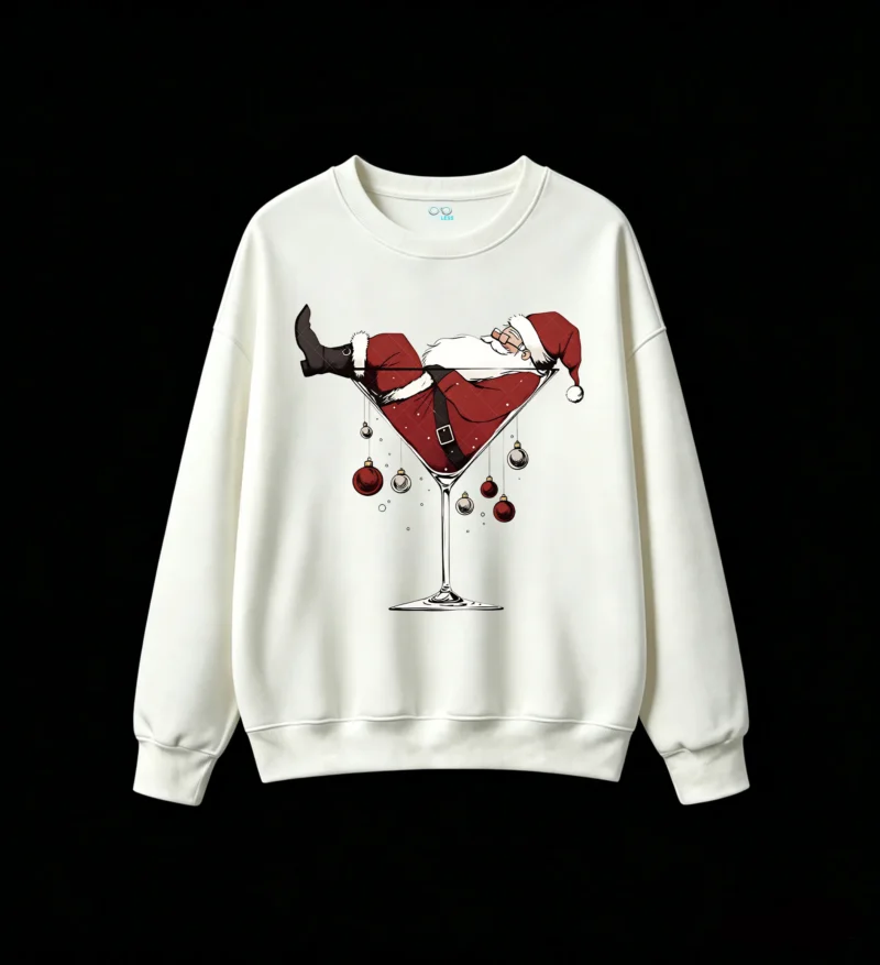 主图_2 Buzo Cuello Redondo Algodón Estampada Santa Claus Copa Navidad Premium