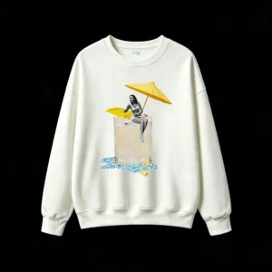 主图_2 Buzo Cuello Redondo Algodón Estampado Retro Verano Diseño Playa Cocktail