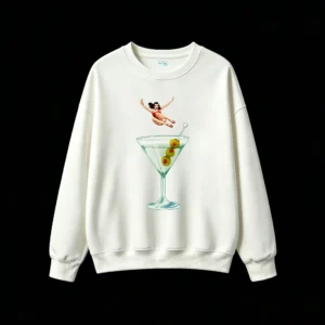 主图_2 Buzo Cuello Redondo Algodón Estampado Martini Retro Estilo Vintage Trendy