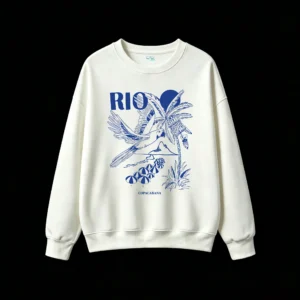 主图_2 Buzo Cuello Redondo Algodón Estampada Rio Copacabana Diseño Playa Verano