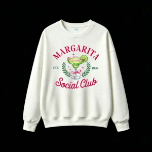 主图_2 Buzo Cuello Redondo Margarita Social Club Algodón Estampado Vintage Verano